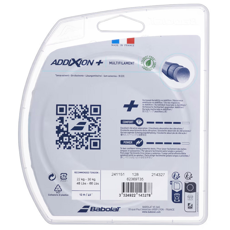 Babolat Addixion + Cordage tennis confortable et résistant