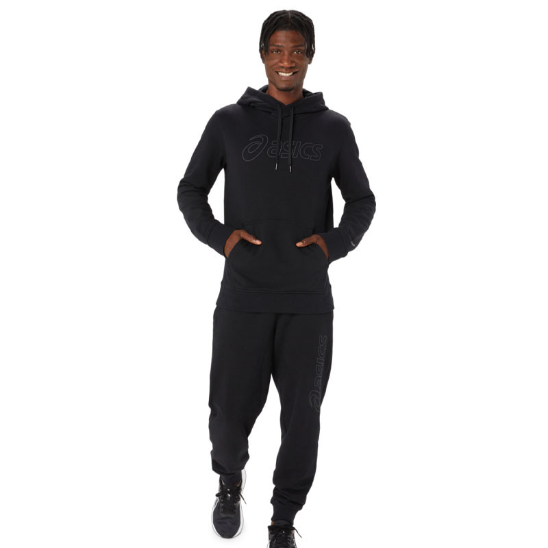 Sweat molleton capuche Asics logo noir