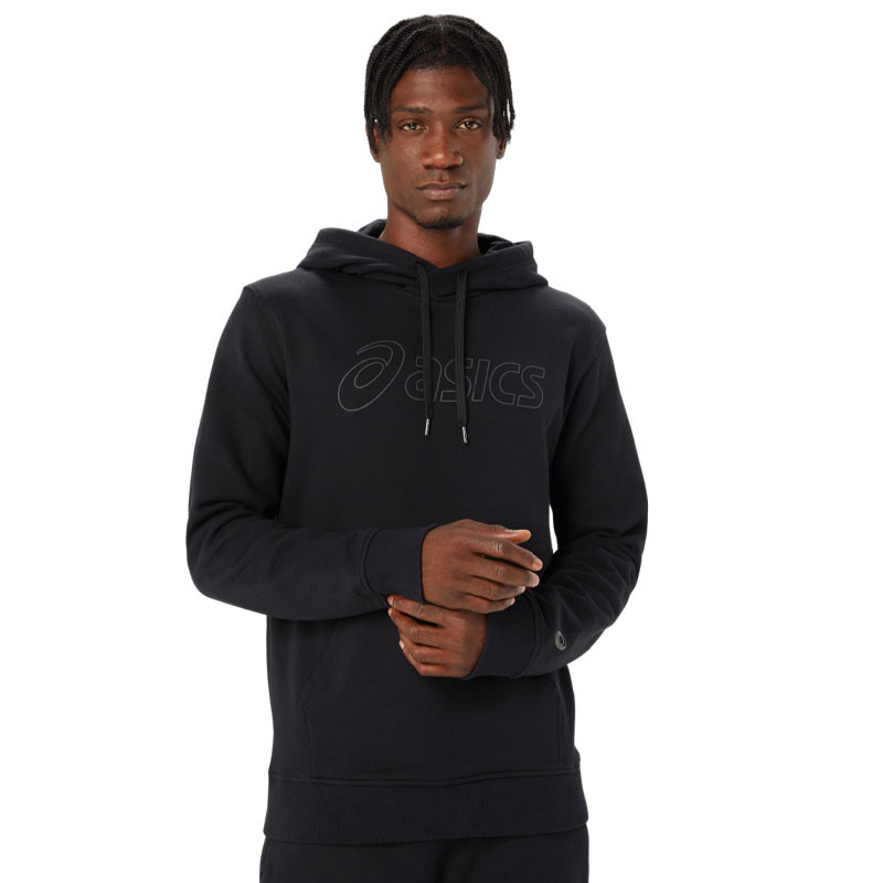 Sweat molleton capuche Asics logo noir