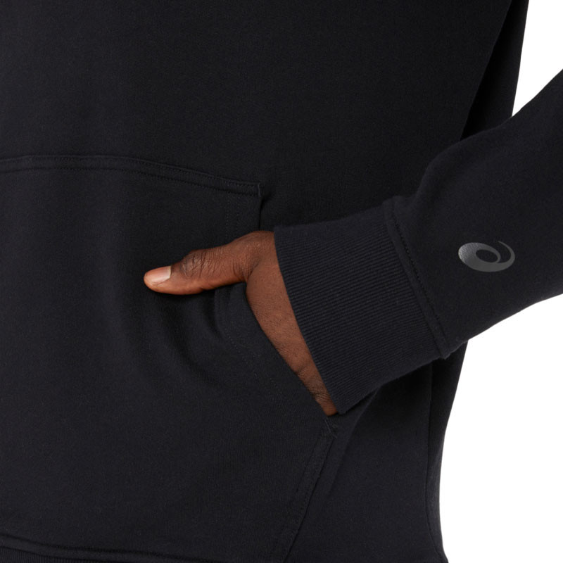 Sweat molleton capuche Asics logo noir