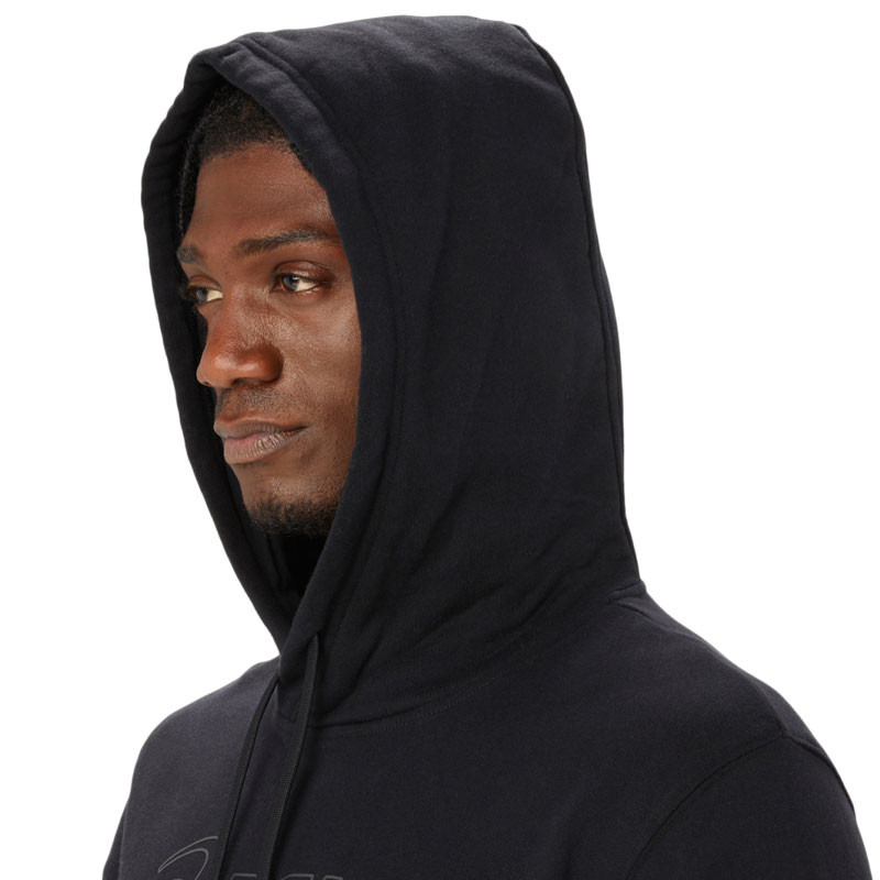 Sweat molleton capuche Asics logo noir