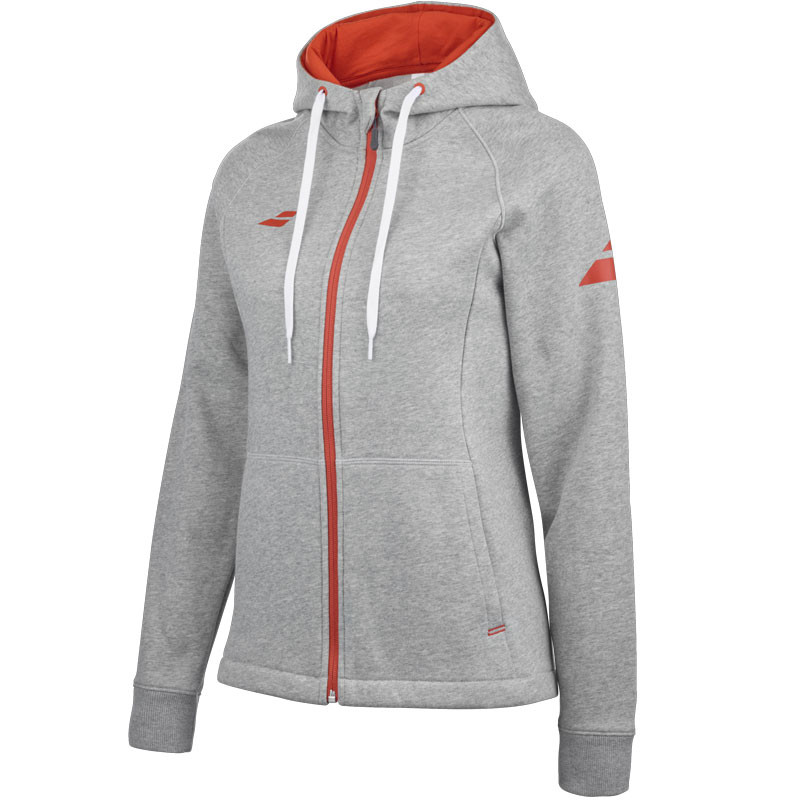 Veste capuche femme Babolat Exercise gris-orange