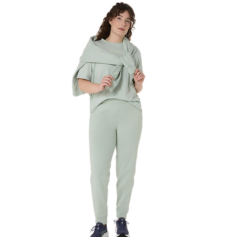 Pantalon de sport molleton pour femme Asics Logo vert clair