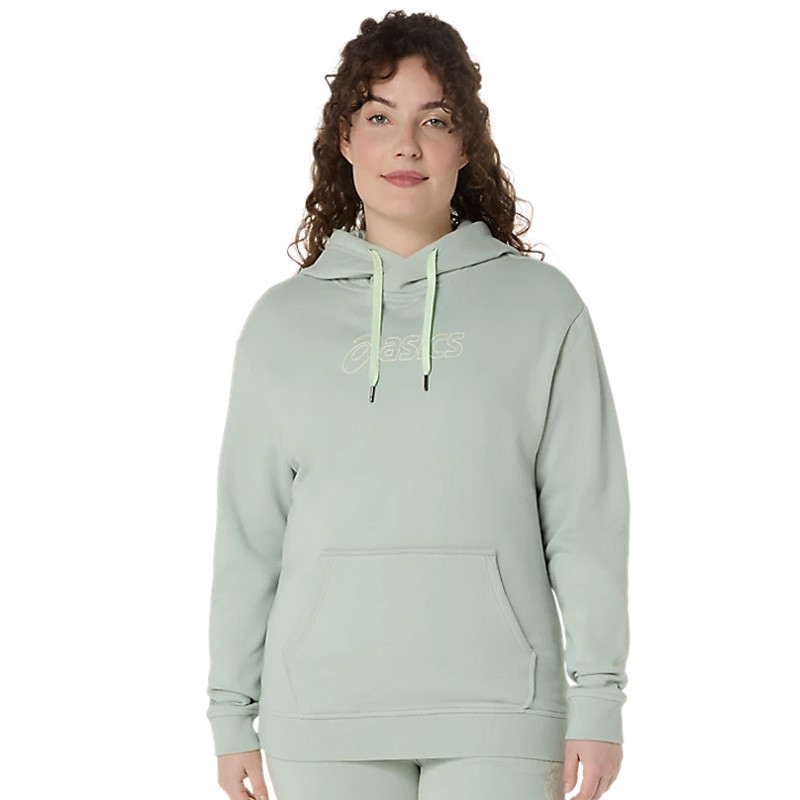 Sweat capuche femme Asics Logo Hoody vert