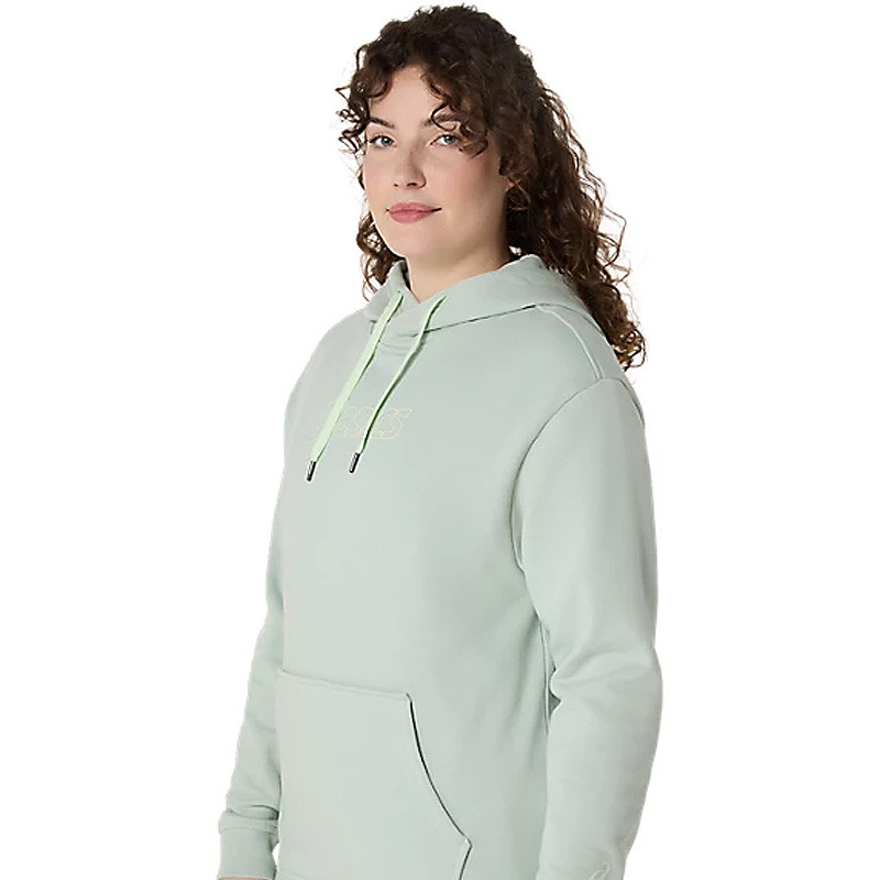 Sweat capuche femme Asics Logo Hoody vert