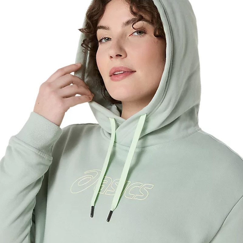 Sweat capuche femme Asics Logo Hoody vert