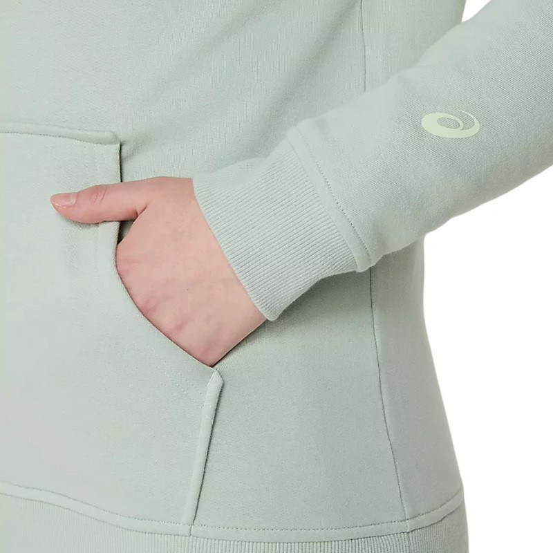 Sweat capuche femme Asics Logo Hoody vert