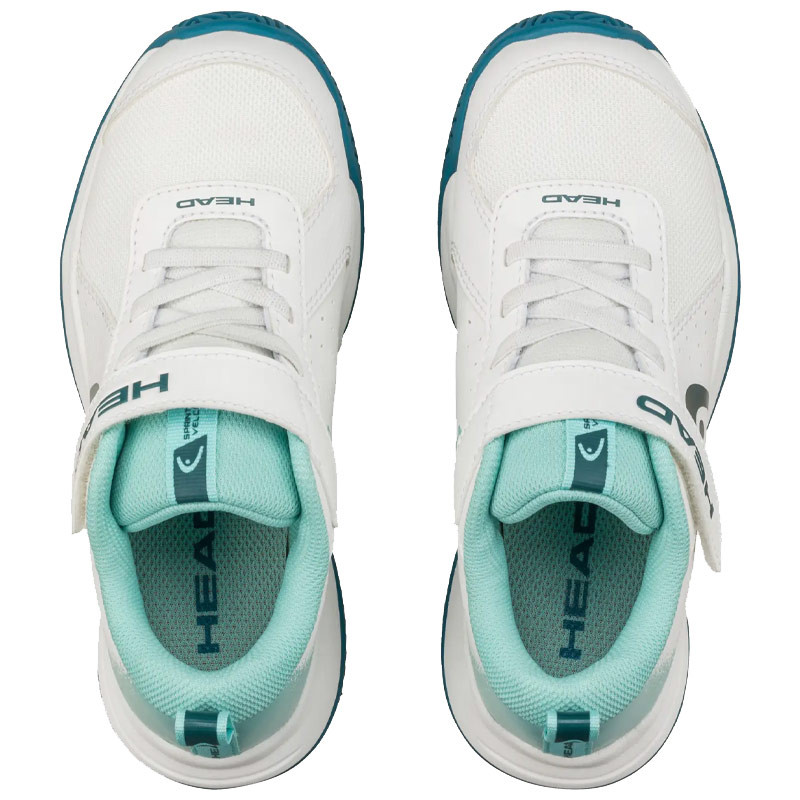 Head Sprint Velcro 4.0 junior - Chaussures tennis enfant blanches et bleues