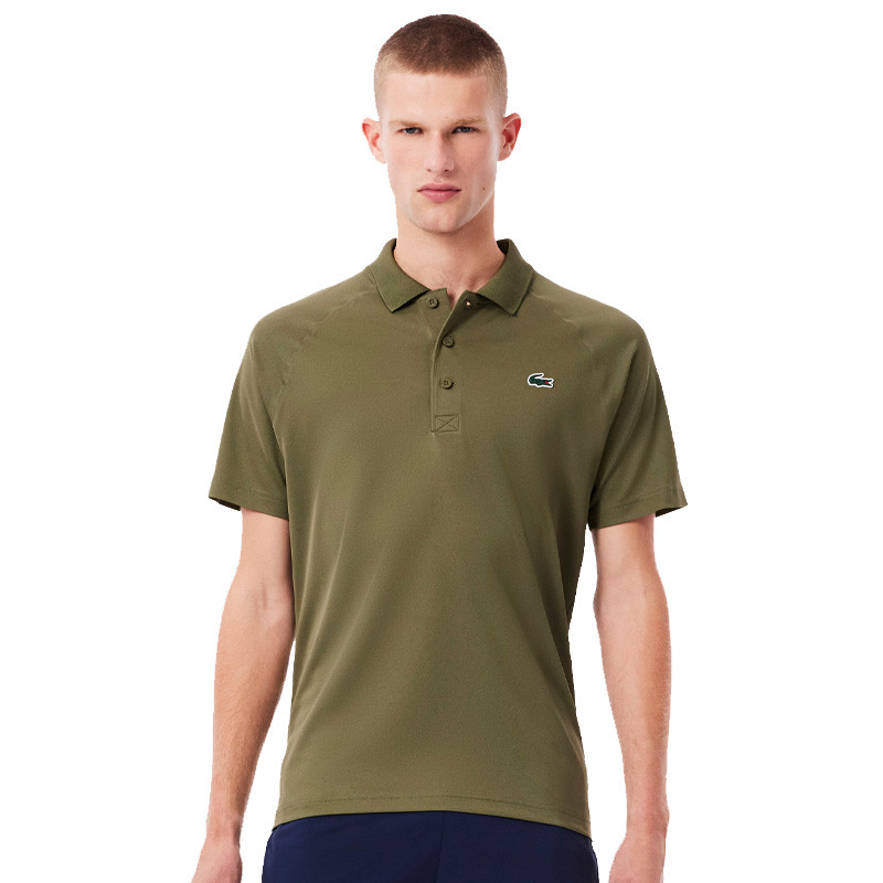 Polo Lacoste Ribbed kaki protection anti UV