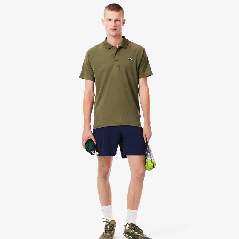 Polo Lacoste Ribbed kaki protection anti UV