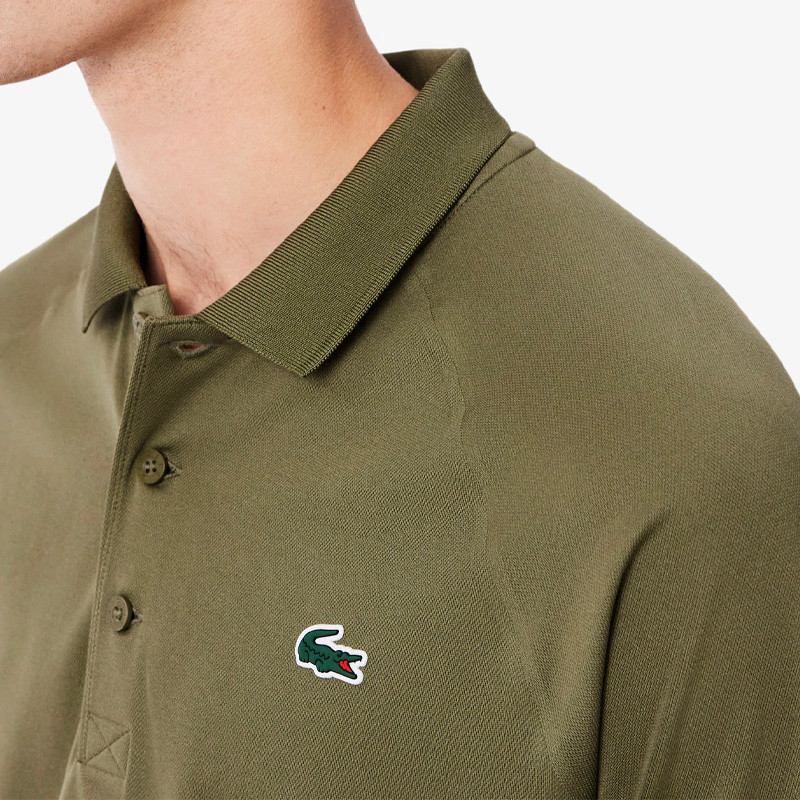 Polo Lacoste Ribbed kaki protection anti UV