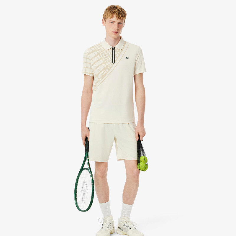 Polo de tennis Lacoste Dimitrov US Open Graphic Ultra Dry beige