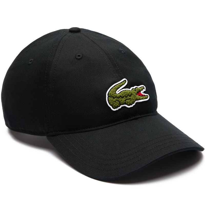 Casquette Lacoste Coton Twill noire grand logo