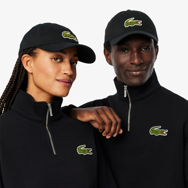 Casquette Lacoste Coton Twill noire grand logo