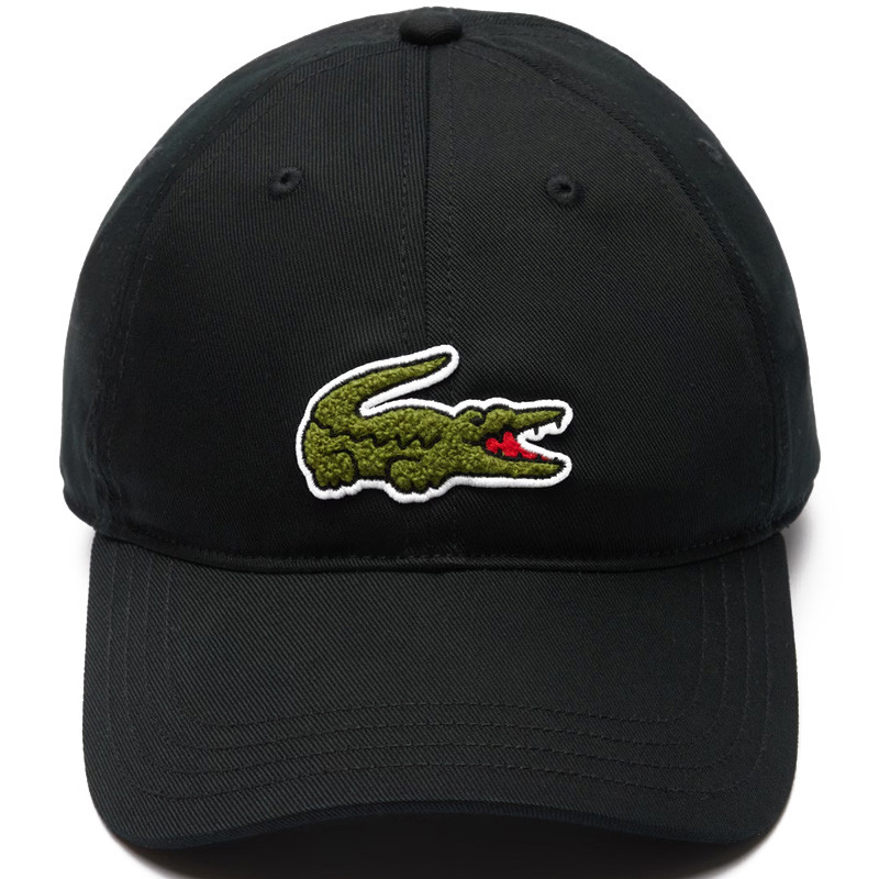 Casquette Lacoste Coton Twill noire grand logo