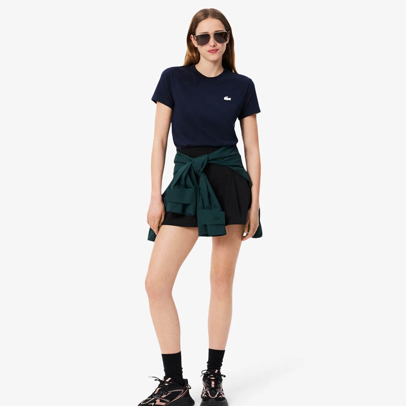 Tee-shirt de tennis femme Lacoste jersey Bio bleu marine