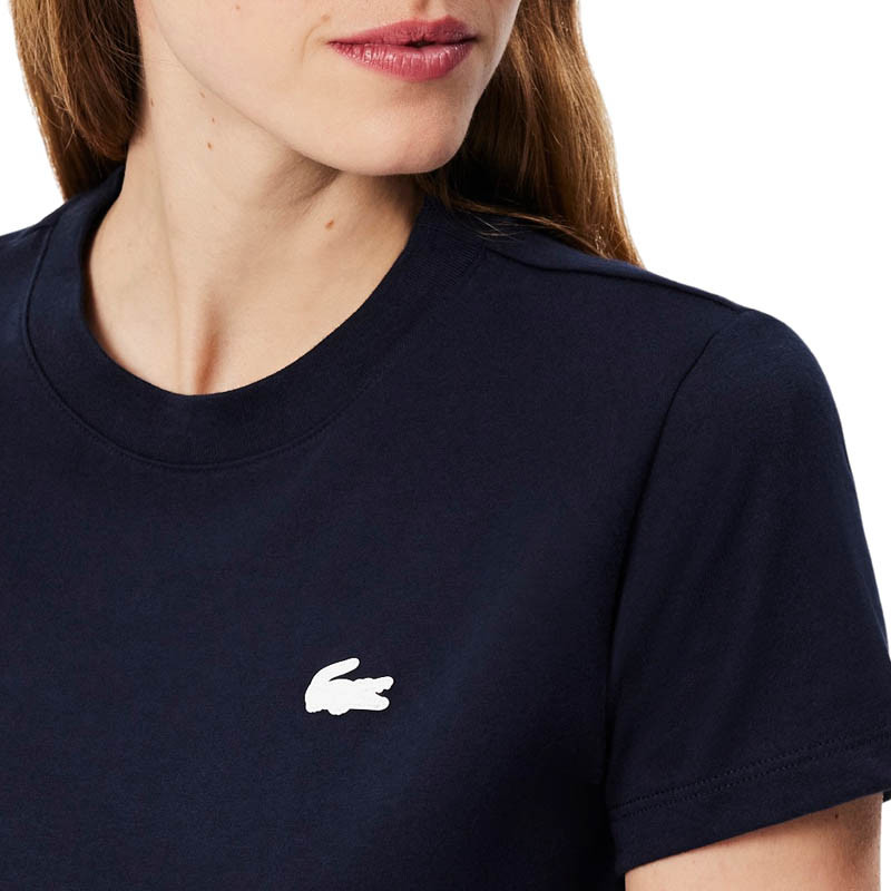 Tee-shirt de tennis femme Lacoste jersey Bio bleu marine