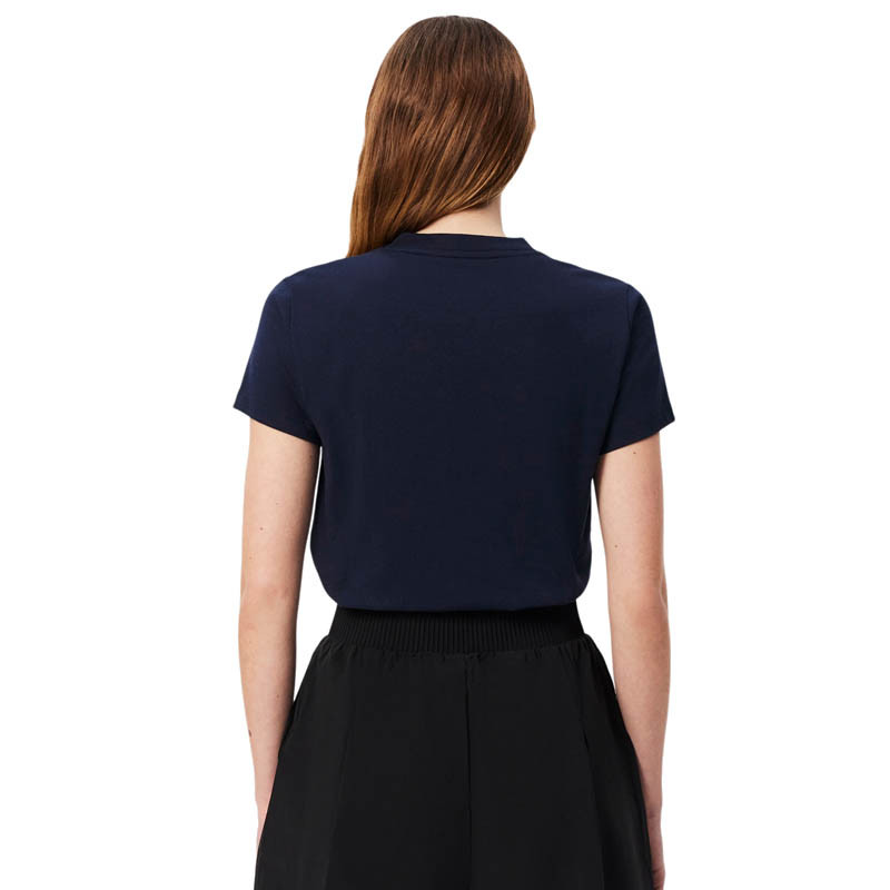 Tee-shirt de tennis femme Lacoste jersey Bio bleu marine