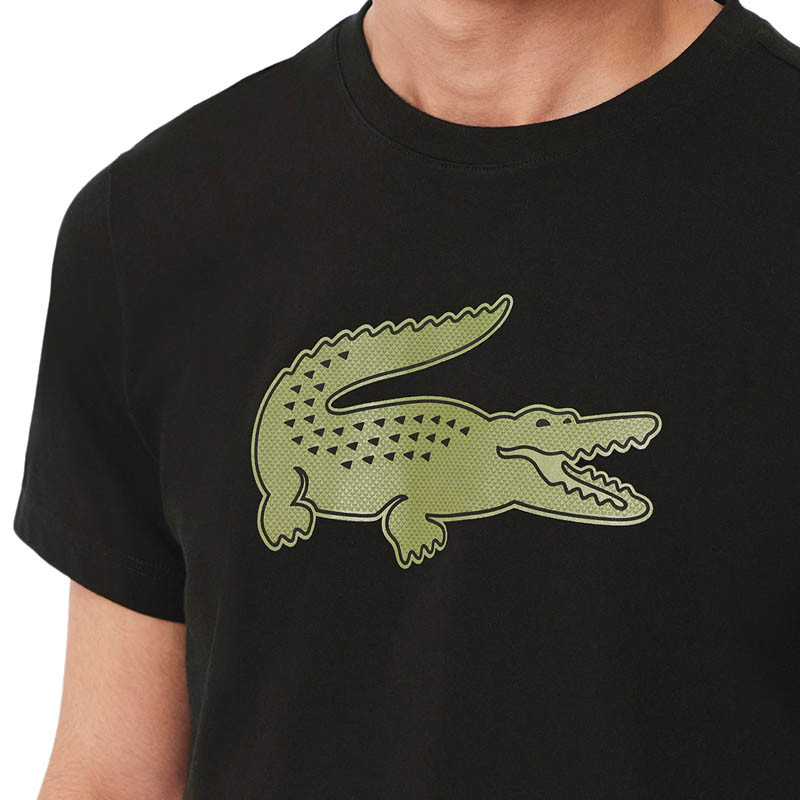 Tee-shirt Lacoste Sport logo 3D noir et vert