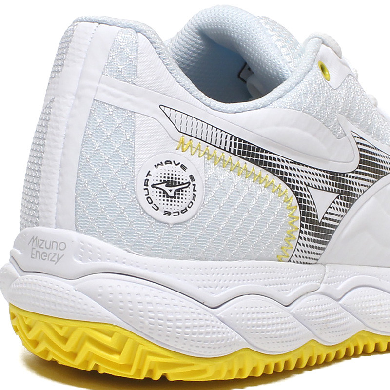 Mizuno Wave Enforce Court Clay femme blanc et jaune