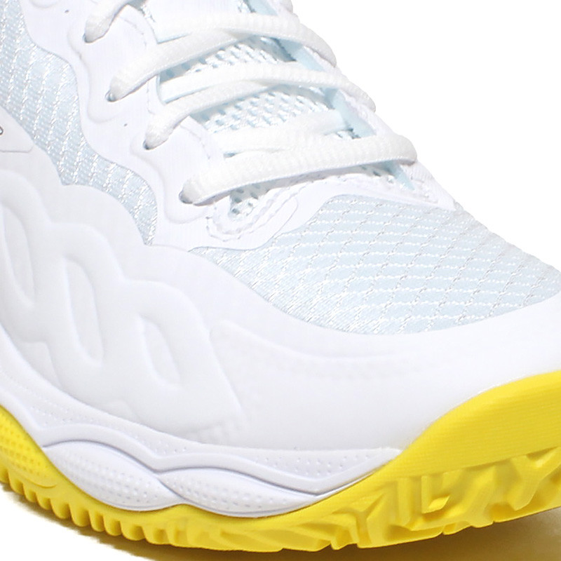 Mizuno Wave Enforce Court Clay femme blanc et jaune