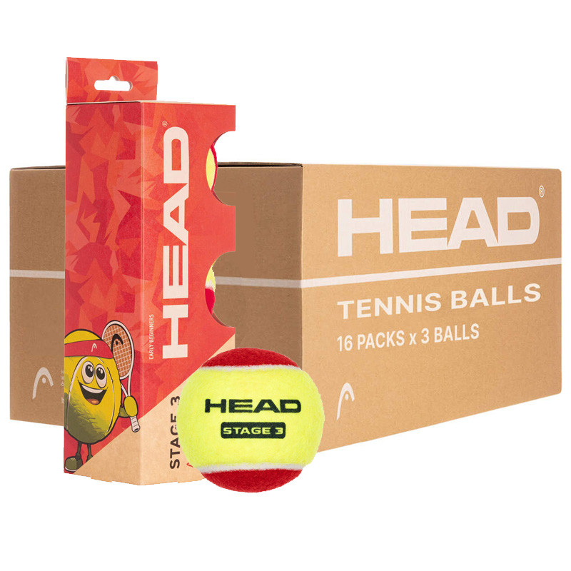 Carton de 16 tubes de 3 balles Head Stage 3 Red
