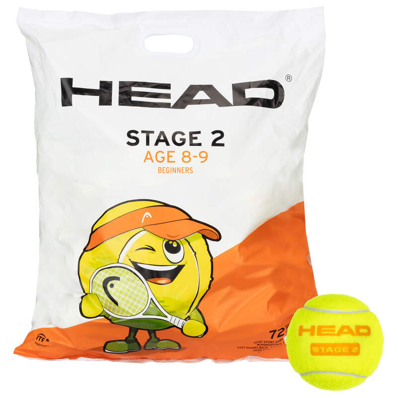 Sachet de 72 balles de tennis Head Stage 2 Orange