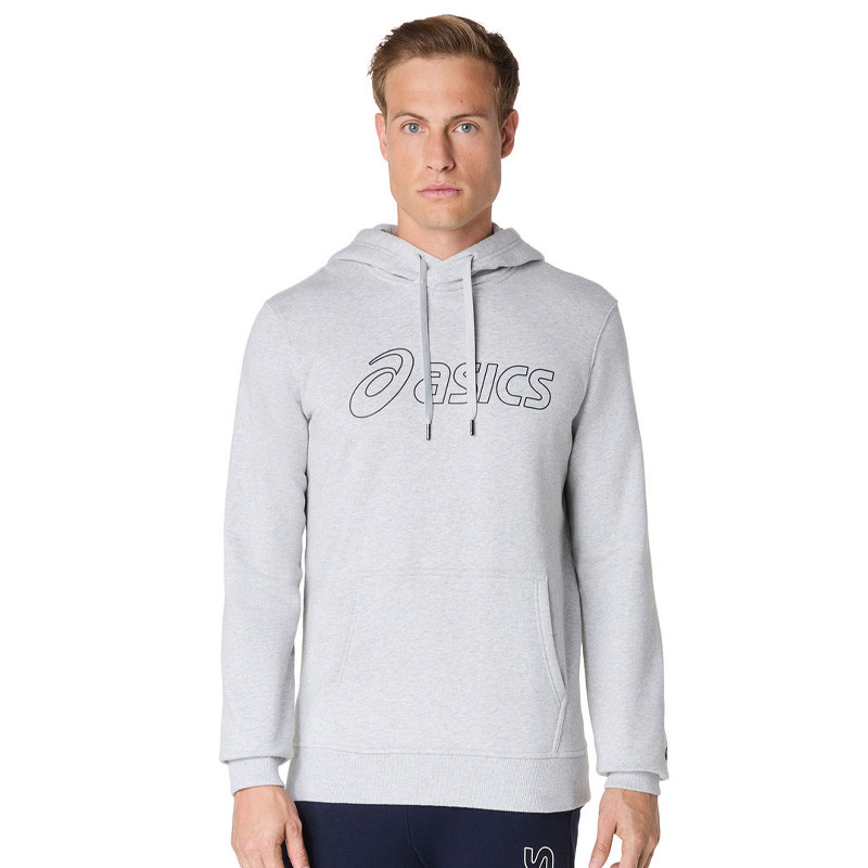 Sweat molleton capuche Asics logo gris clair