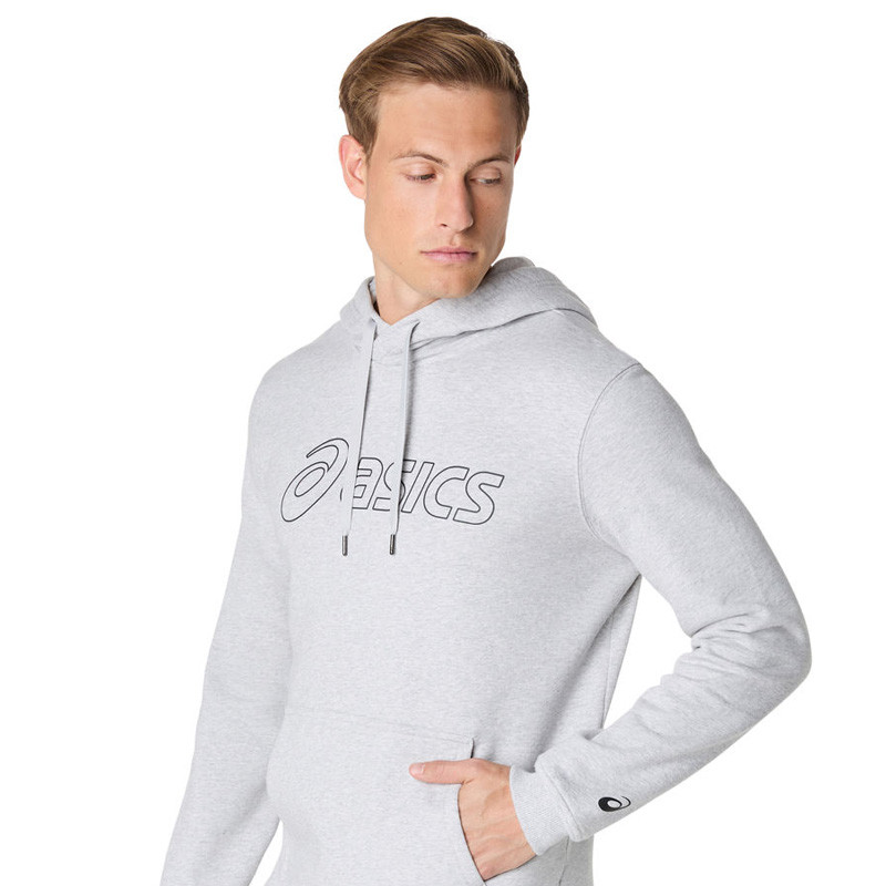 Sweat molleton capuche Asics logo gris clair