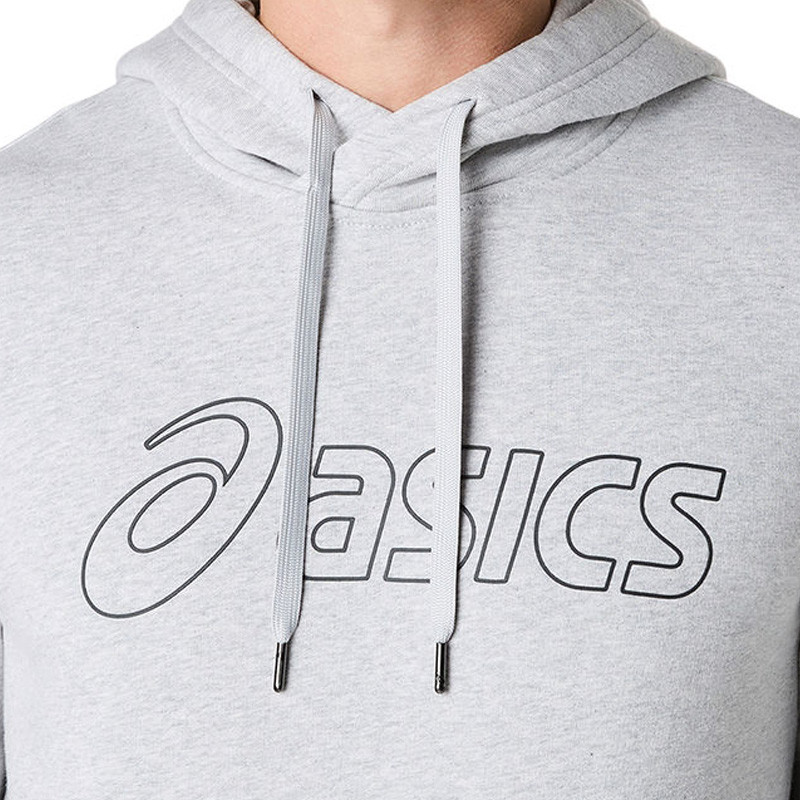 Sweat molleton capuche Asics logo gris clair