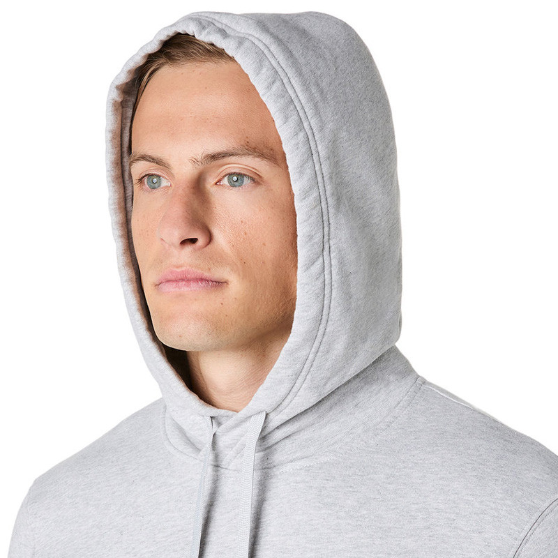 Sweat molleton capuche Asics logo gris clair