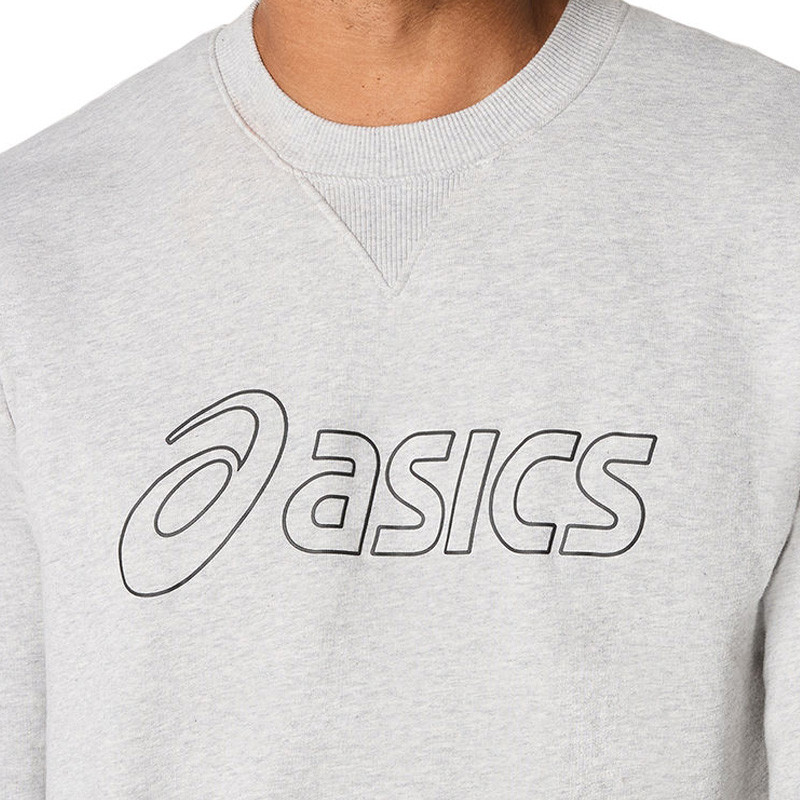 Sweat molleton Asics logo gris clair