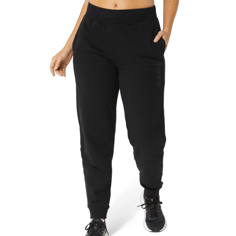 Pantalon de sport molleton femme Asics Logo noir