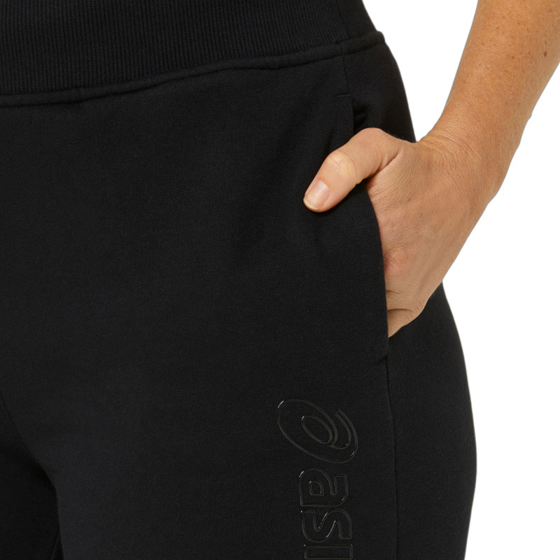Pantalon de sport molleton femme Asics Logo noir