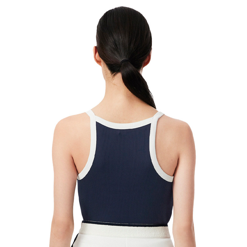 Débardeur femme Lacoste Ultra Dry maille côtelée