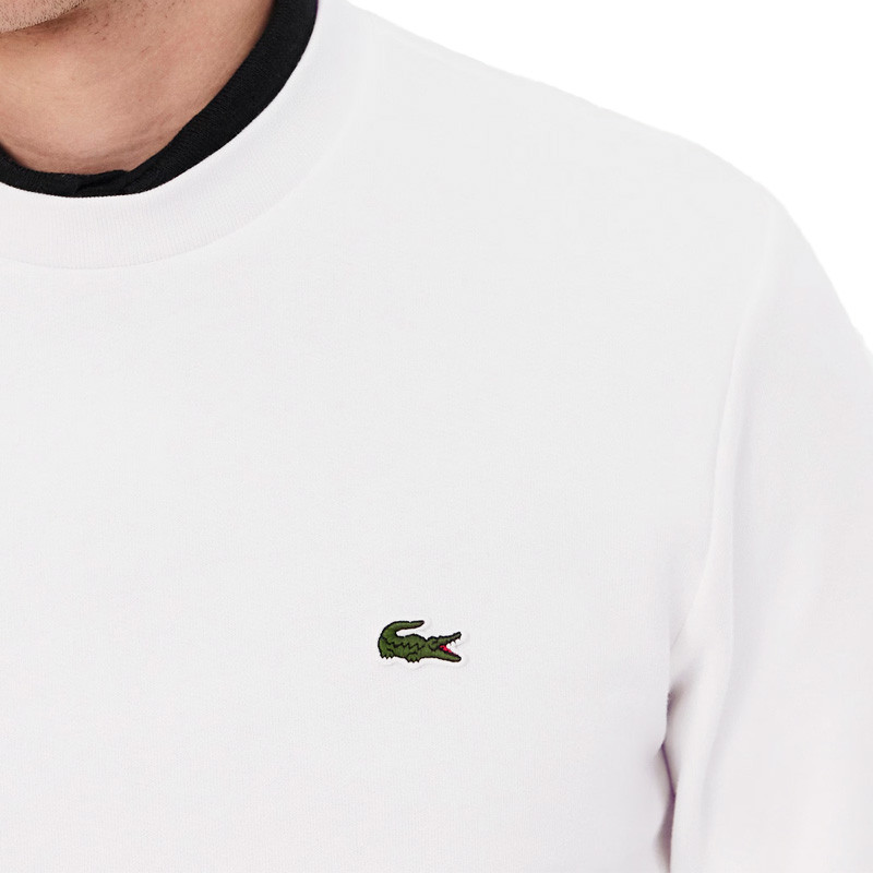 Sweat Lacoste Sport blanc en coton bio