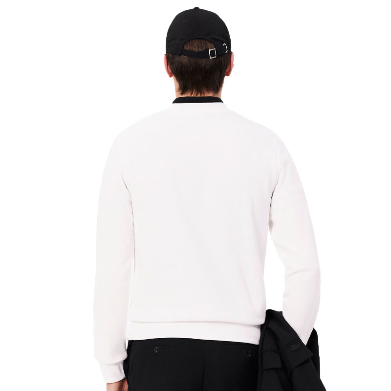 Sweat Lacoste Sport blanc en coton bio