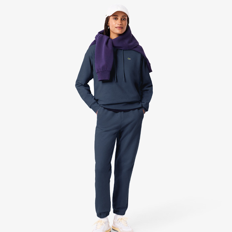 Pantalon de survêtement Lacoste femme molleton bleu marine