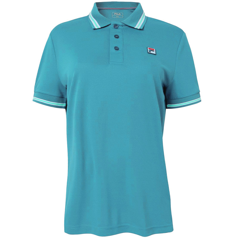 Stock ok Polo de tennis Fila Button Piro bleu turquoise