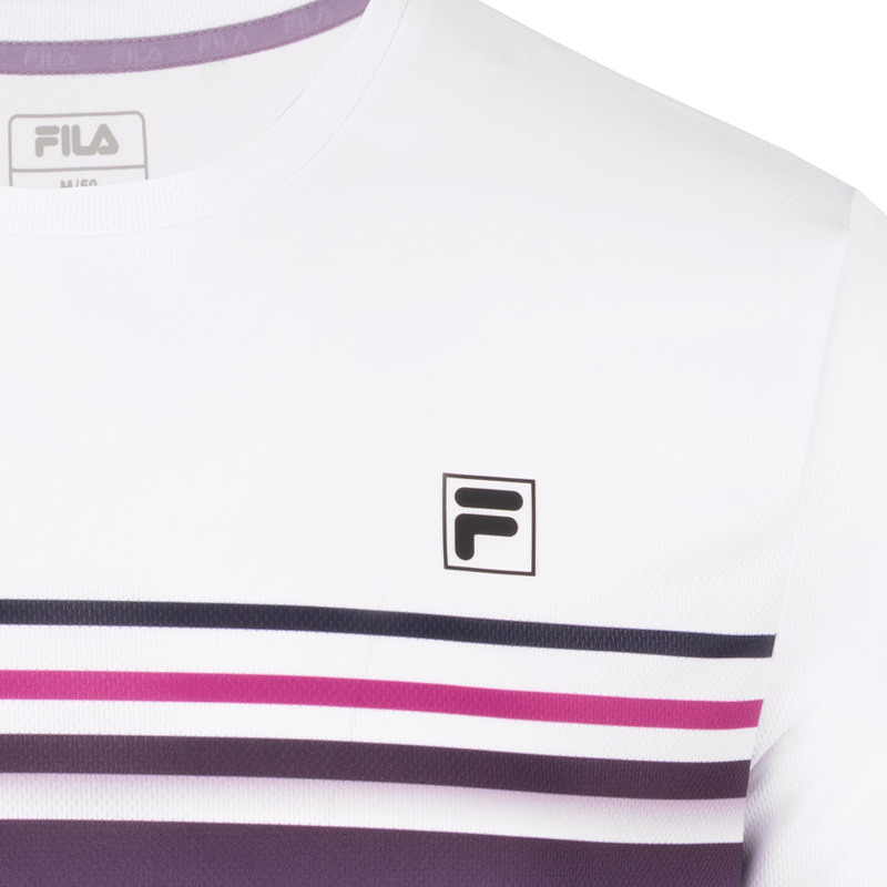 Tee-shirt de tennis Fila Miguel blanc et bordeaux