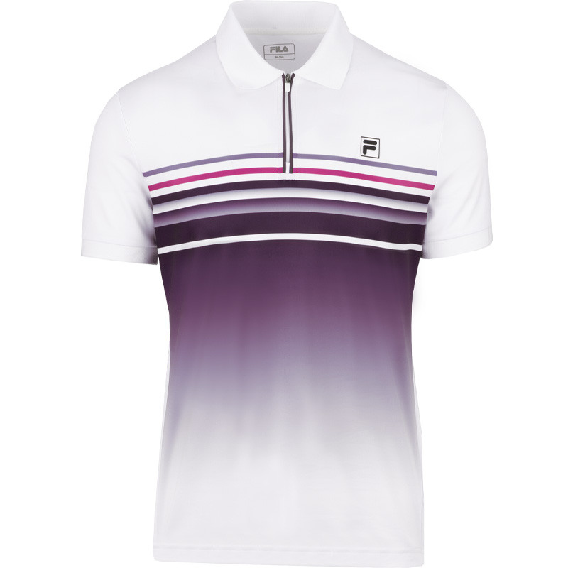 Polo de tennis Fila Diego blanc et bordeaux