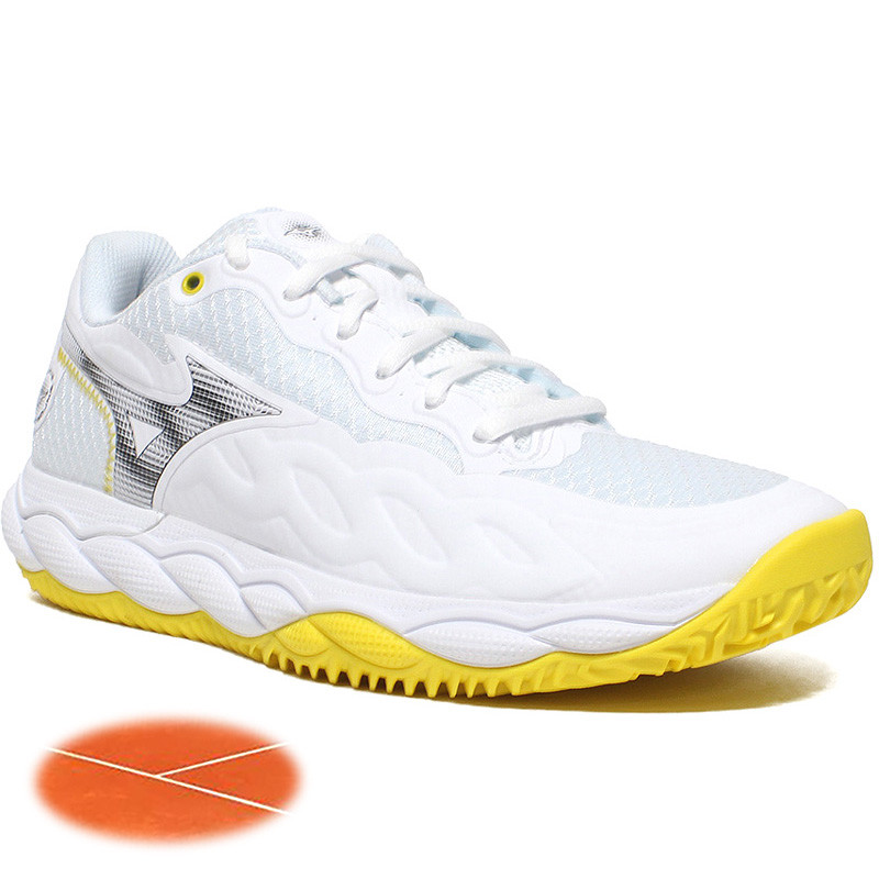 Mizuno Wave Enforce Court Clay femme blanc et jaune