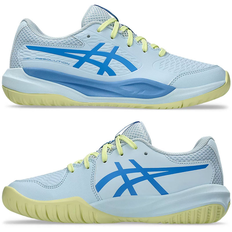 Asics Gel Resolution X junior bleu et jaune - Chaussures de tennis enfants performances