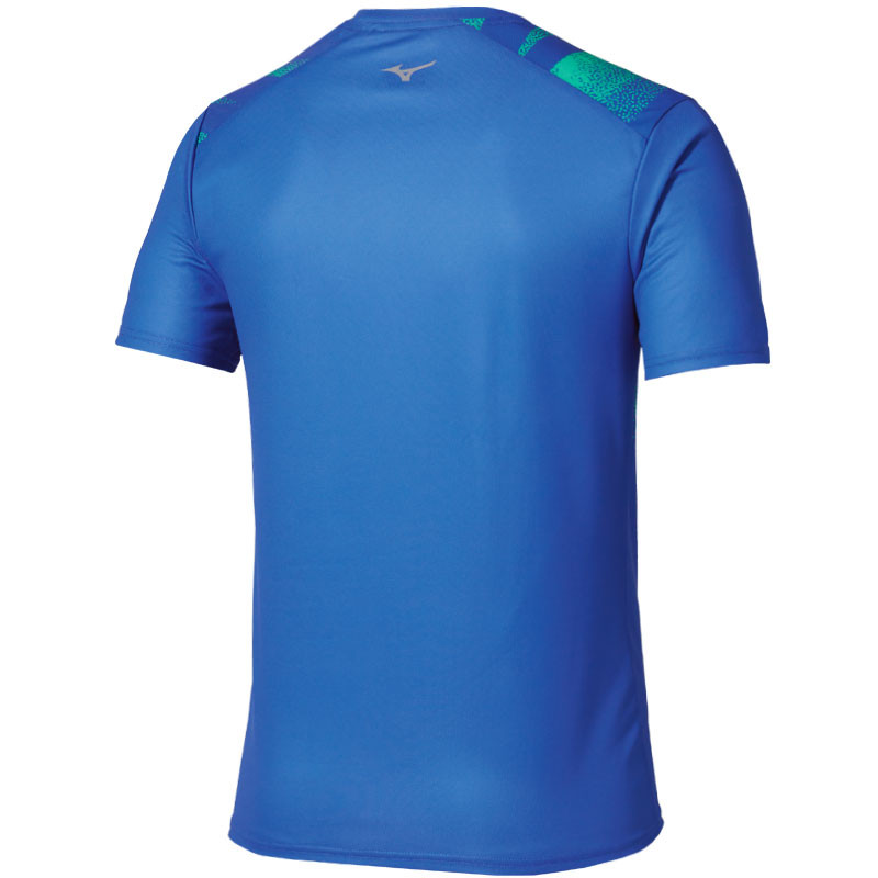 Tee-shirt homme Mizuno Core Graphic bleu et vert