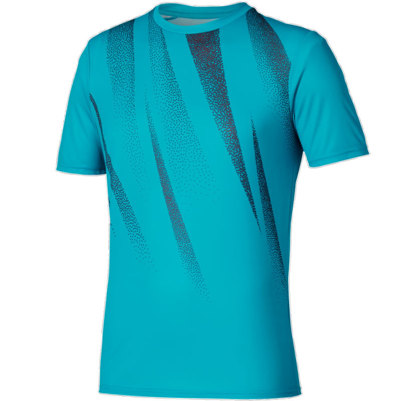 Tee-shirt de sport Mizuno Graphic Core coloris bleu turquoise