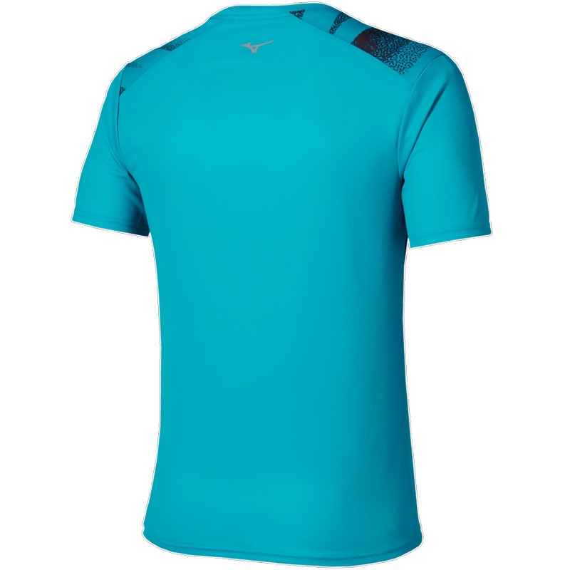 Tee-shirt de sport Mizuno Graphic Core coloris bleu turquoise