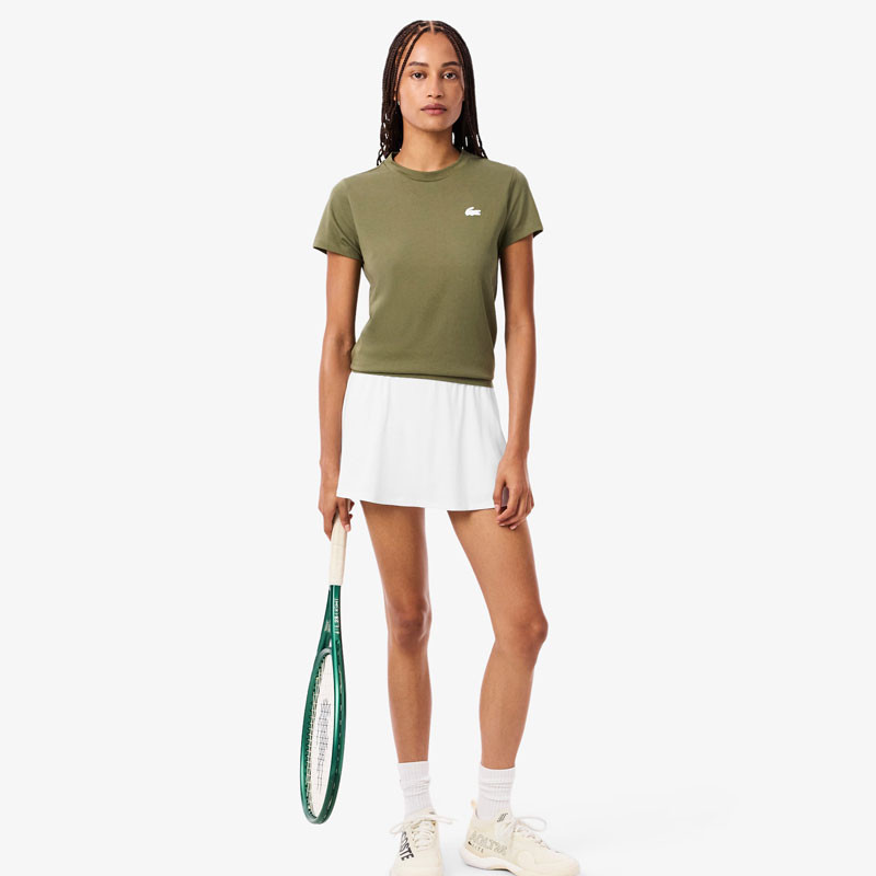 Jupe de tennis Lacoste blanche Ultra Dry avec shorty intégré