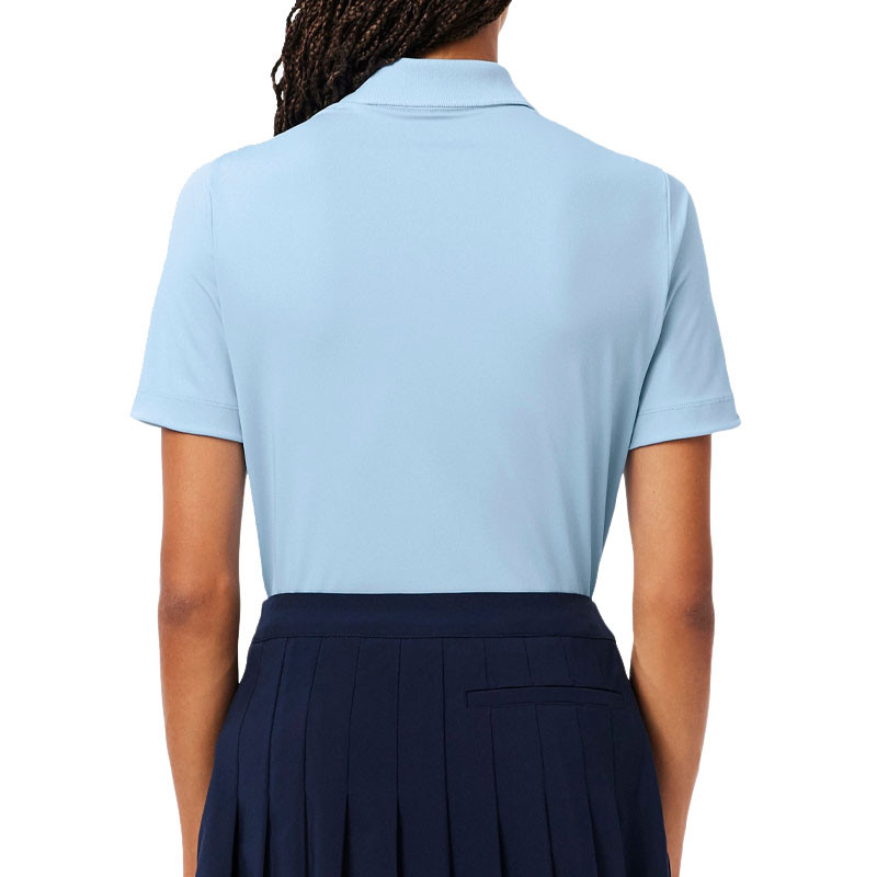 Polo tennis femme Lacoste Sleeved Ribbed bleu ciel