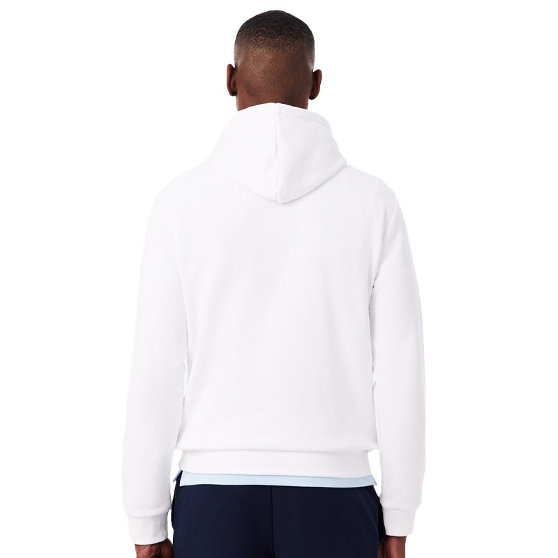 Sweat à capuche Lacoste en molleton, coloris blanc