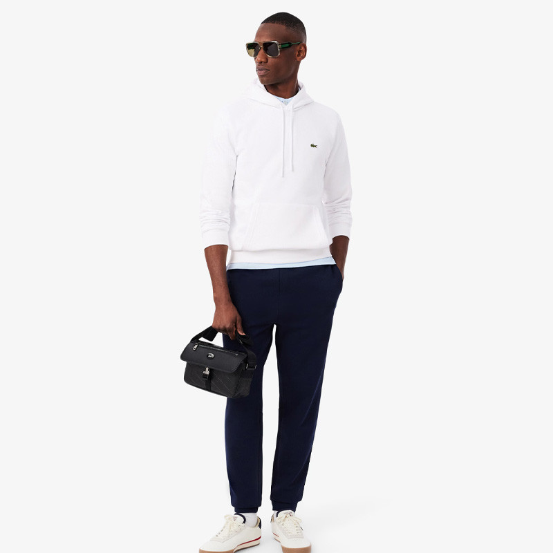 Sweat à capuche Lacoste en molleton, coloris blanc